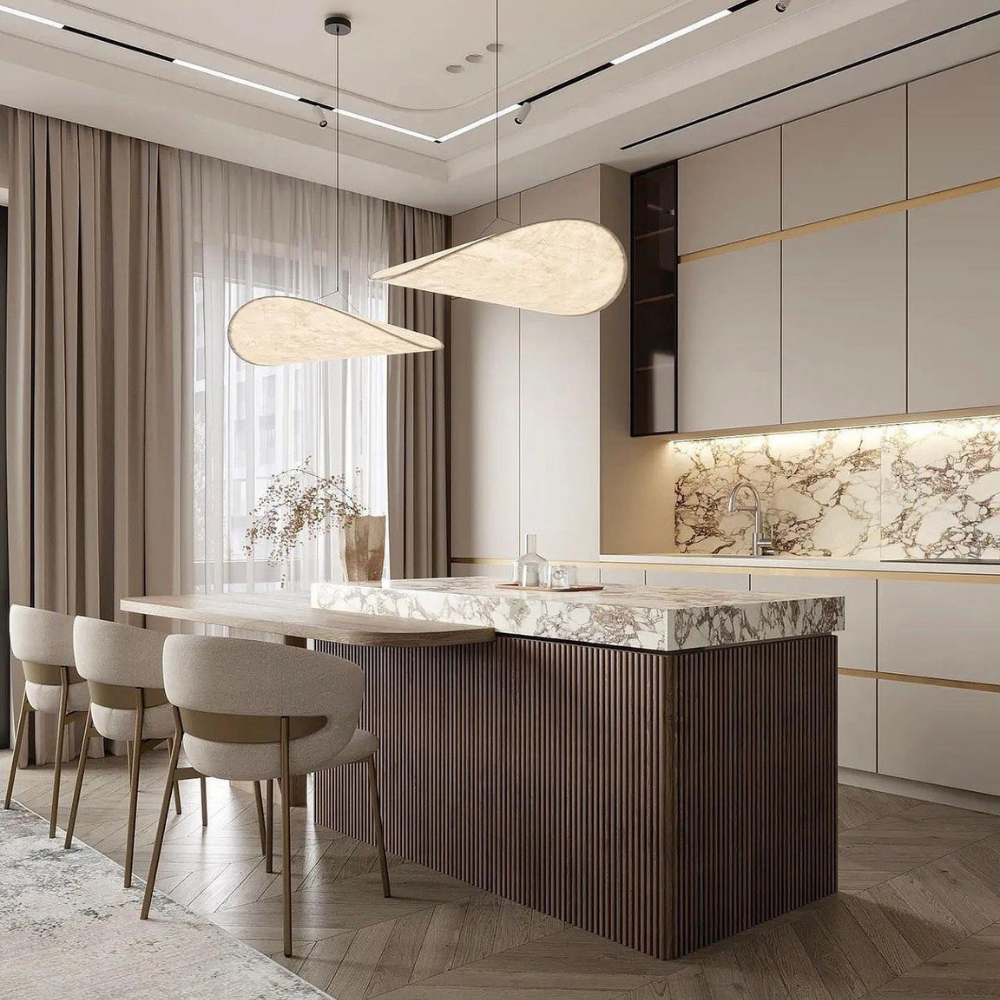 Japandi witte zijden stoffen minimalistische hanglamp, image size:1000x1000