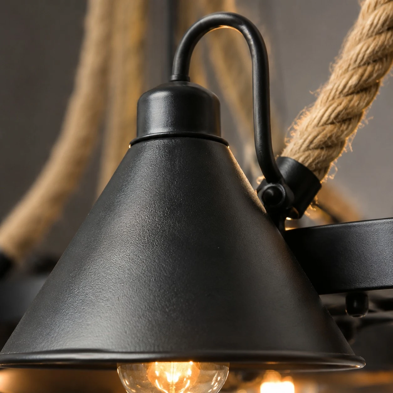 Rustic farmhouse rope chandelier