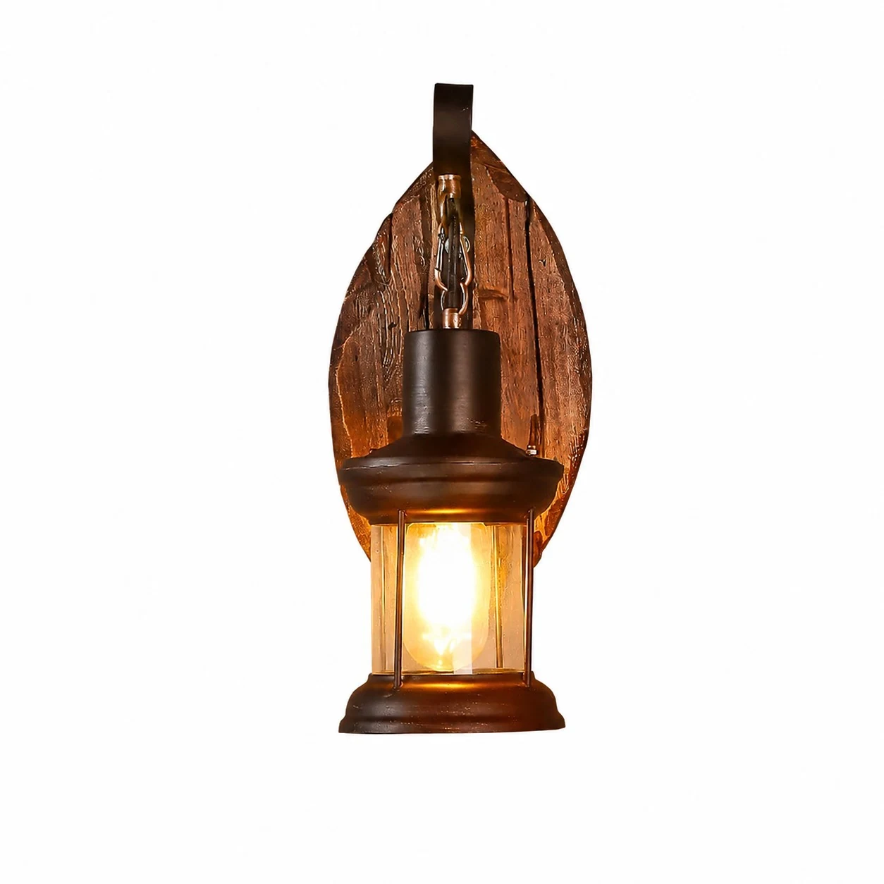 Leaf Backplate Lantern Sconce