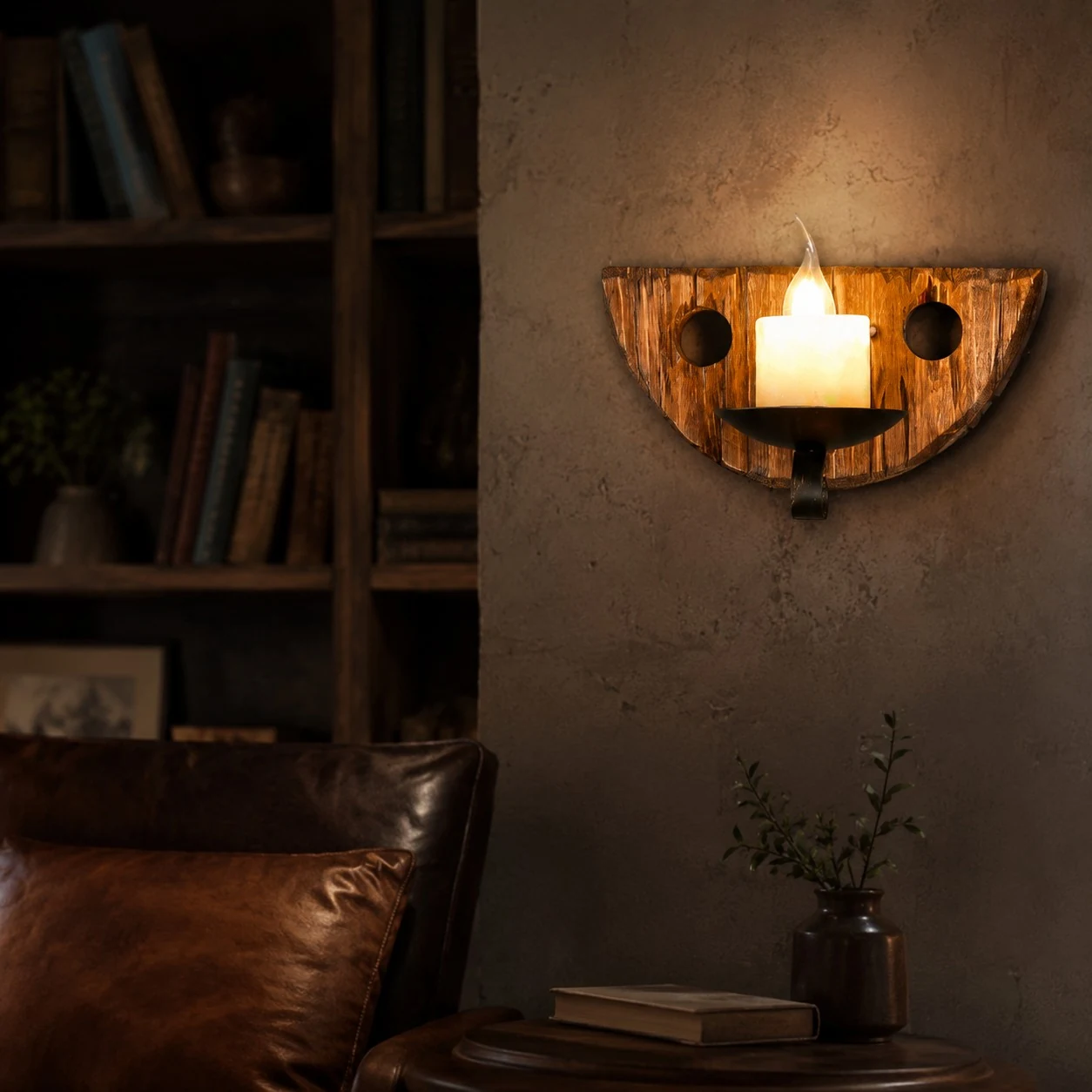 Reading Nook Candle Sconce Scene