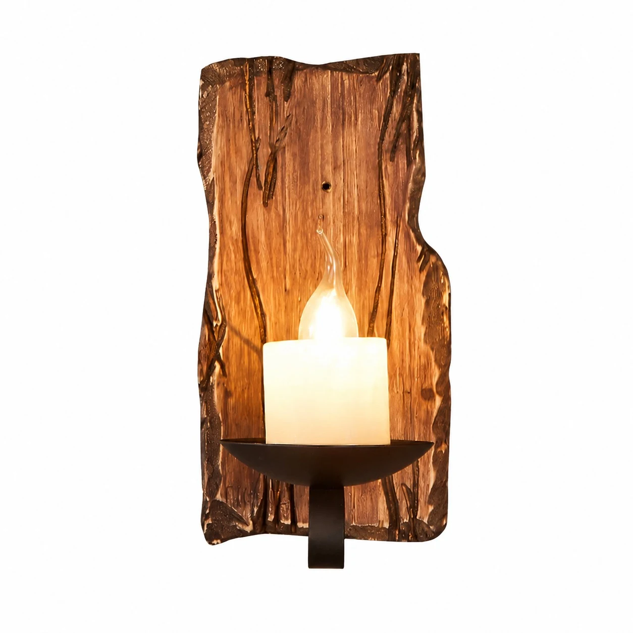 Vertical Driftwood Candle Sconce