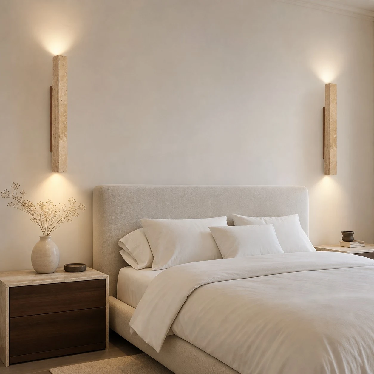 stone linear wall sconce scene