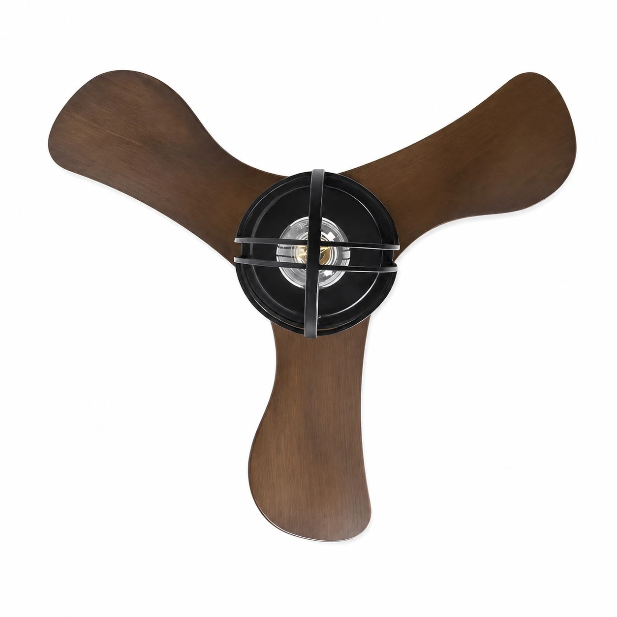 three wood tone ABS fan blades top view