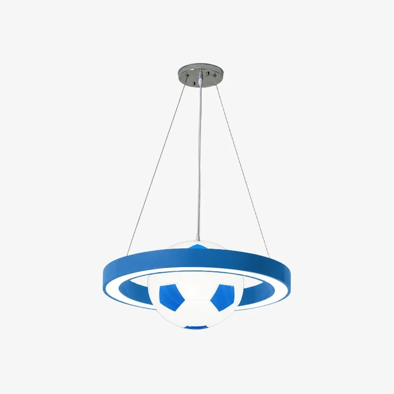 Blue soccer pendant chandelier finish