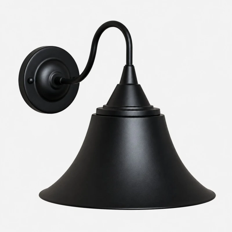 Black finish outdoor wall sconce