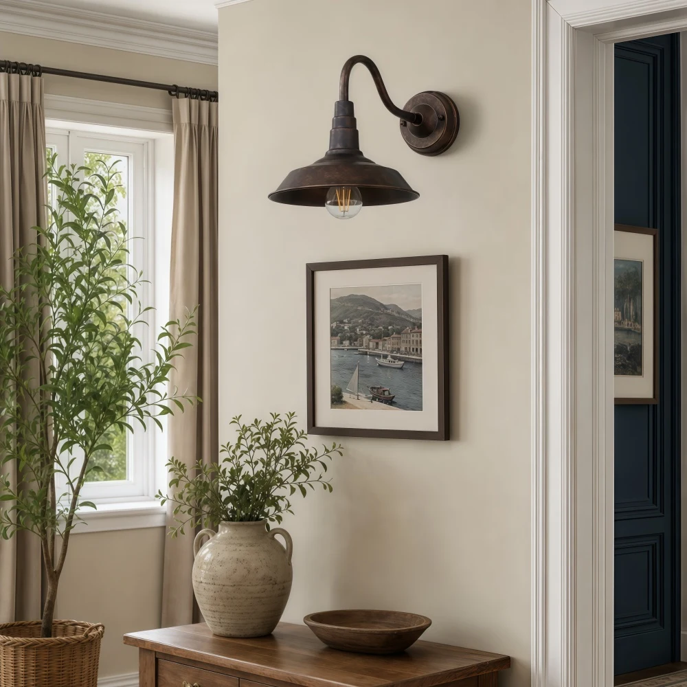 Solenvo gooseneck lamp on a bright indoor wall