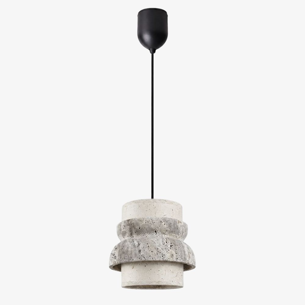 Style A gray travertine stone pendant light with one head