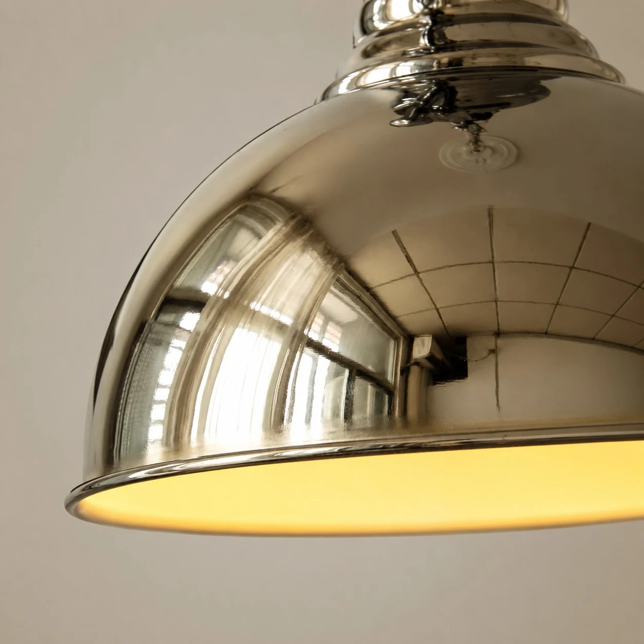 Bauhaus chrome dome pendant light