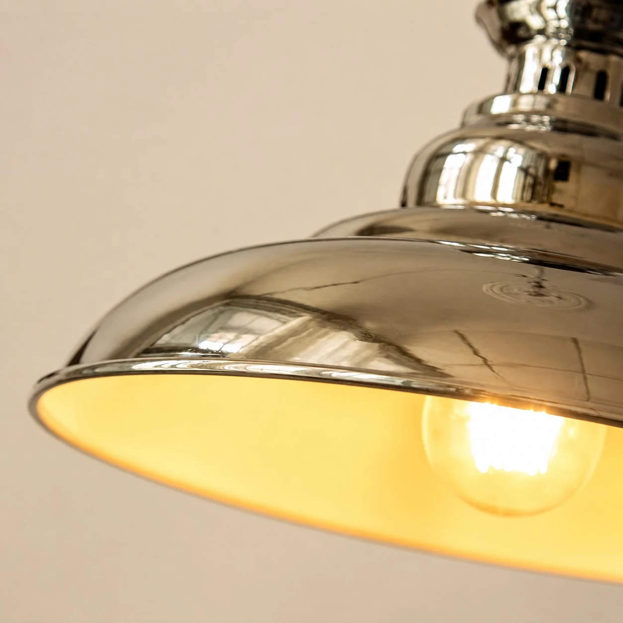 Bauhaus chrome dome pendant light