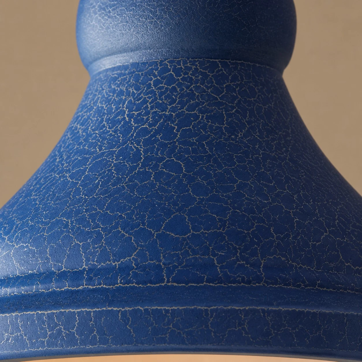 Blue metal shade textured finish detail