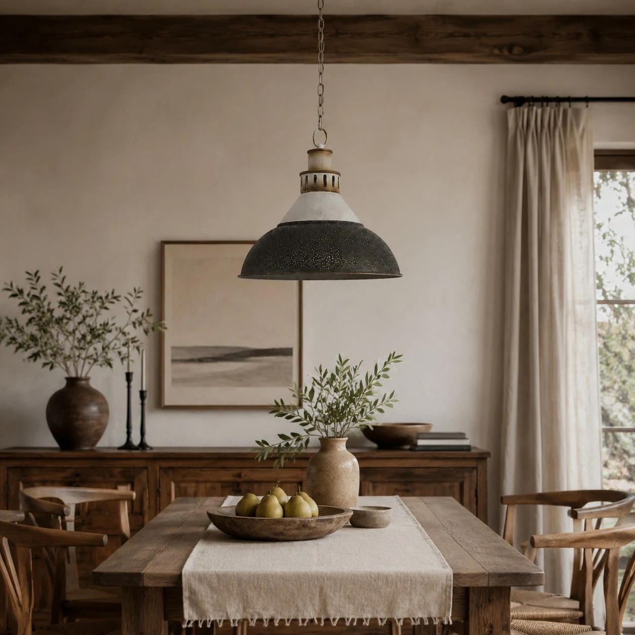 industrial dome pendant light scene and detail