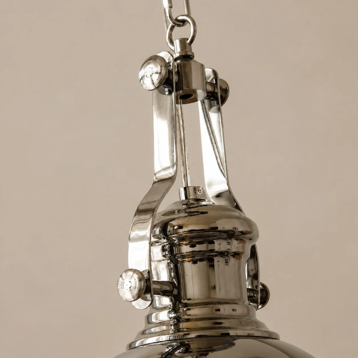 Bauhaus chrome dome pendant light