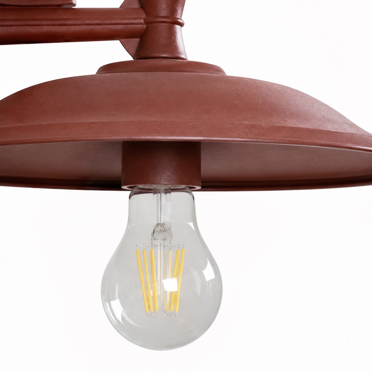 Open E27 bulb area beneath the outdoor wall sconce shade