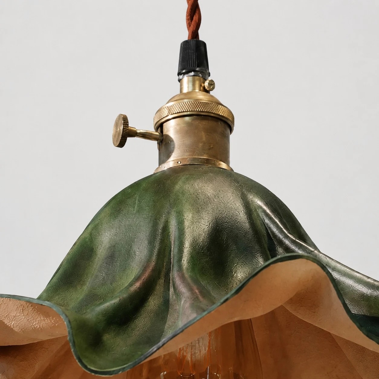 Dark green leather shade texture detail