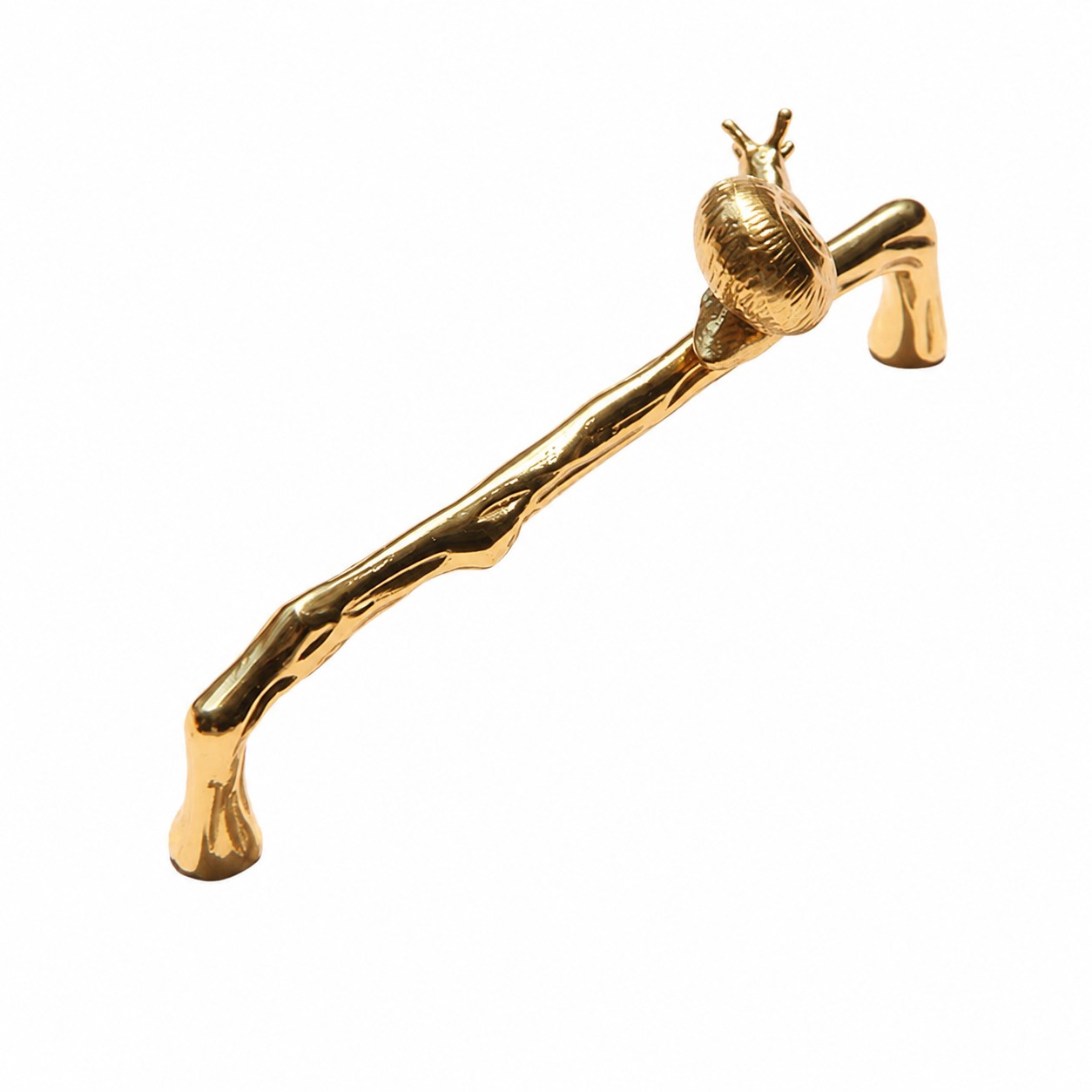 Snail brass cabinet handle with 5.0 in c-c / 12.8 cm c-c mounting