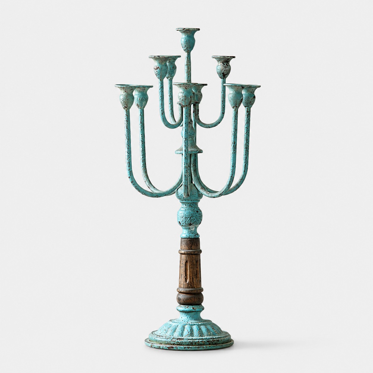 Vintage blue-green branch candelabra