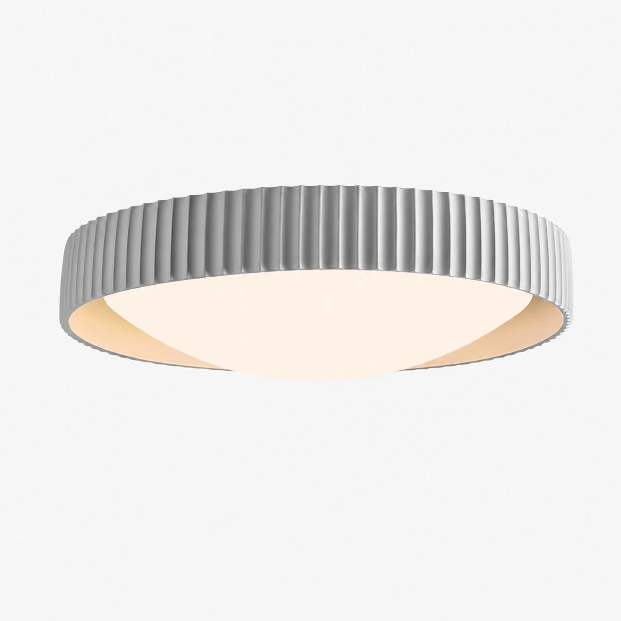 Gray color option for ribbed flush mount ceiling light