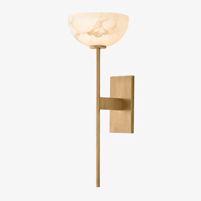 Natural brass Spanish marble wall sconce