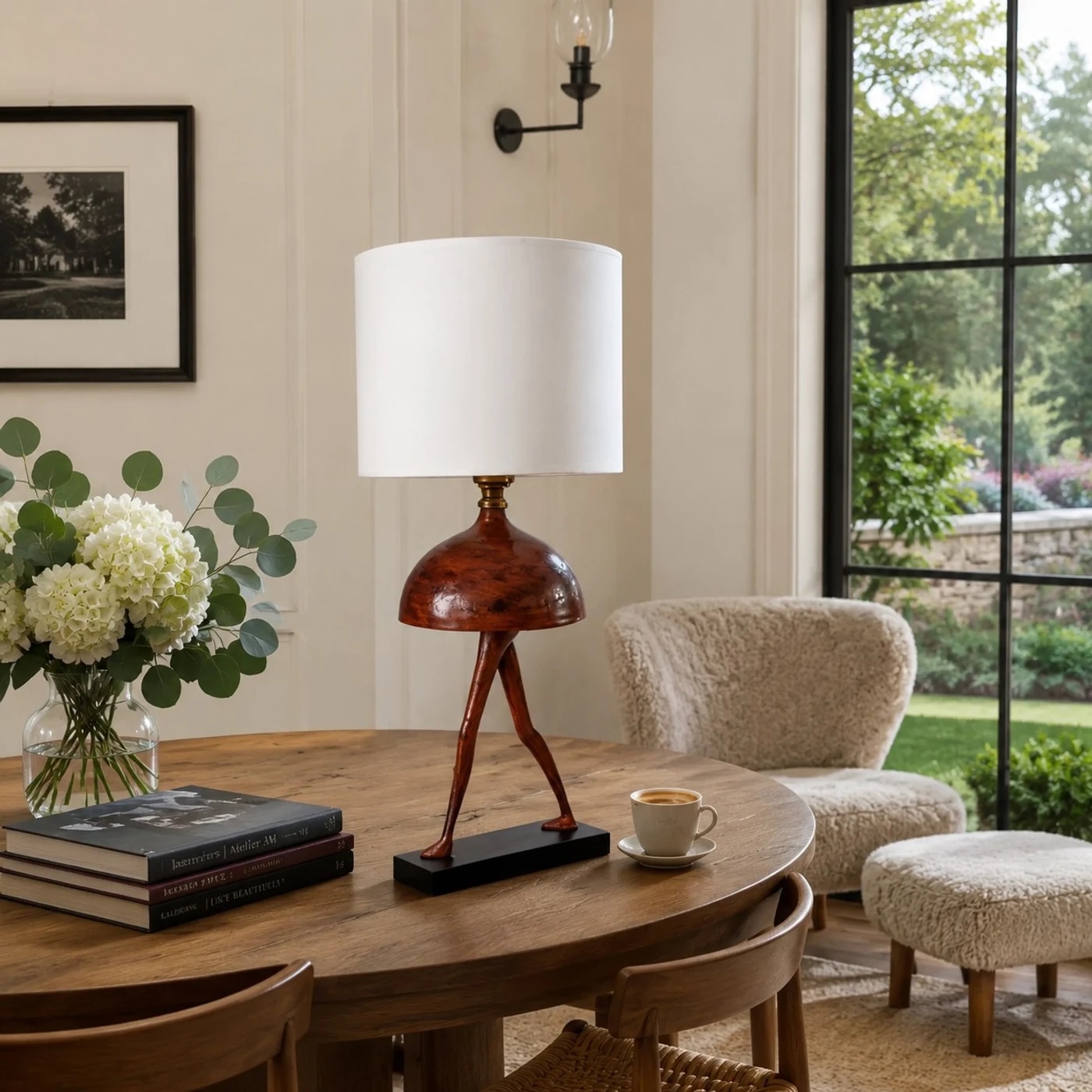 Table lamp in lounge setting