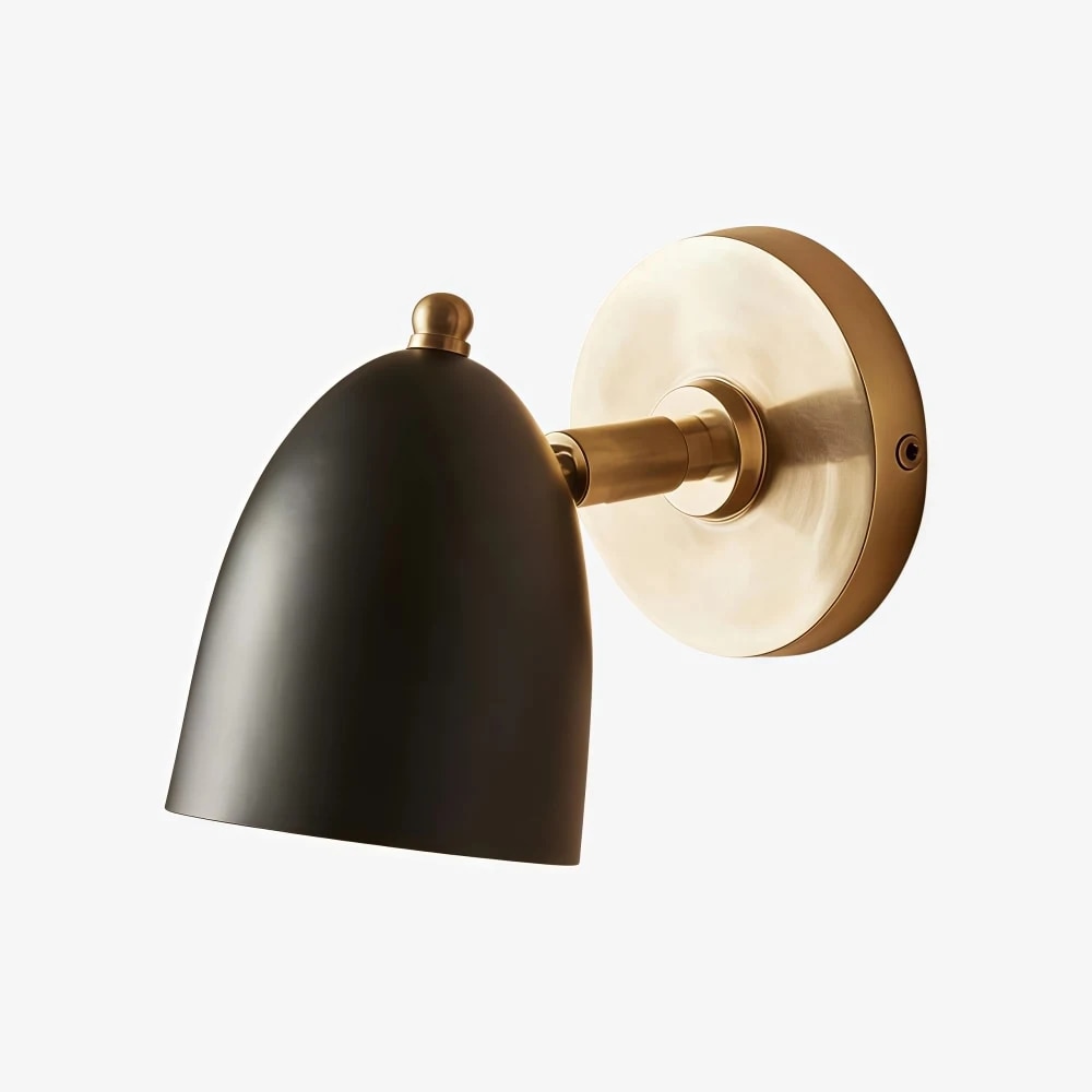 Black and gold metal wall sconce