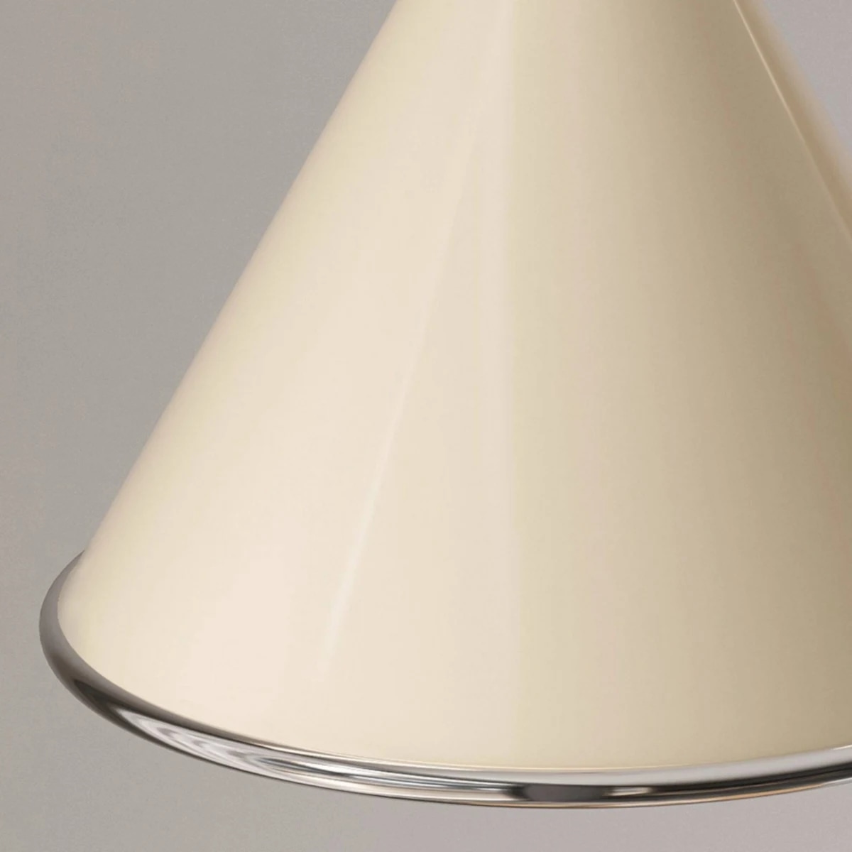 Glossy painted finish and metal trim detail