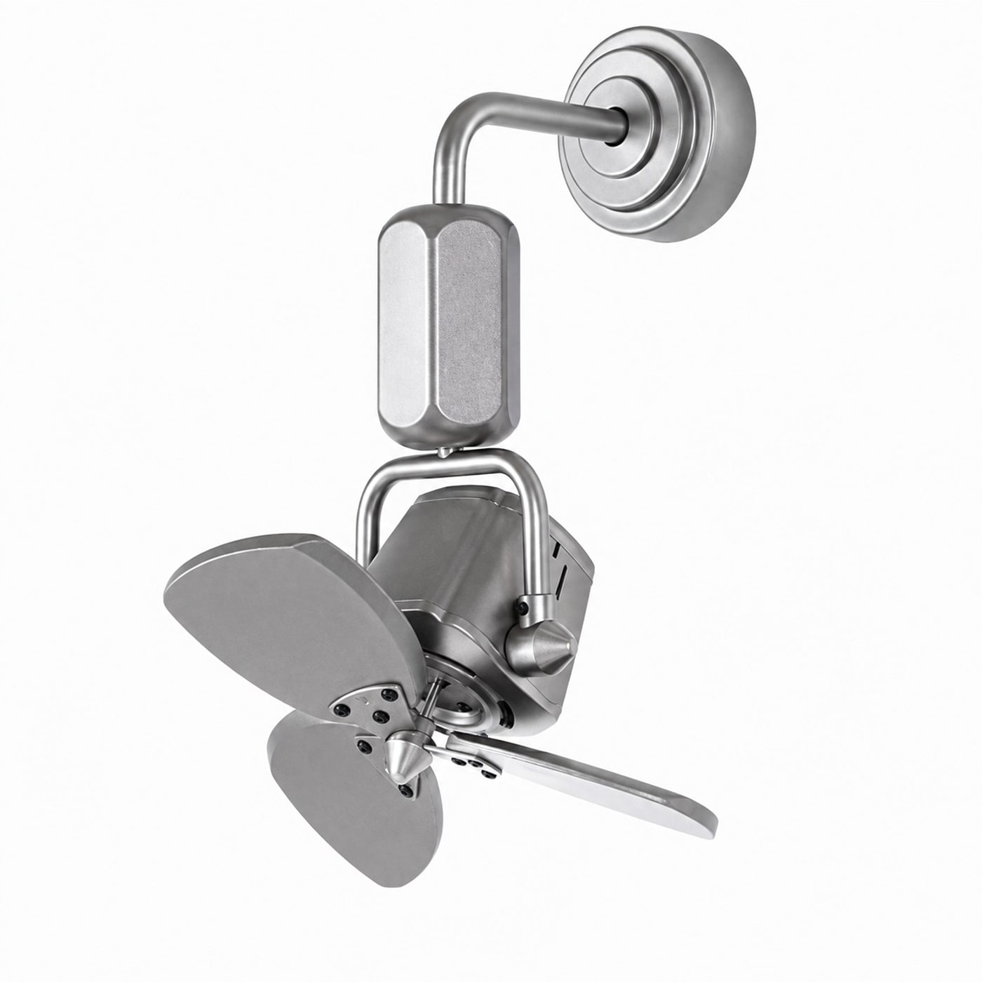Adjustable compact fan in antique silver