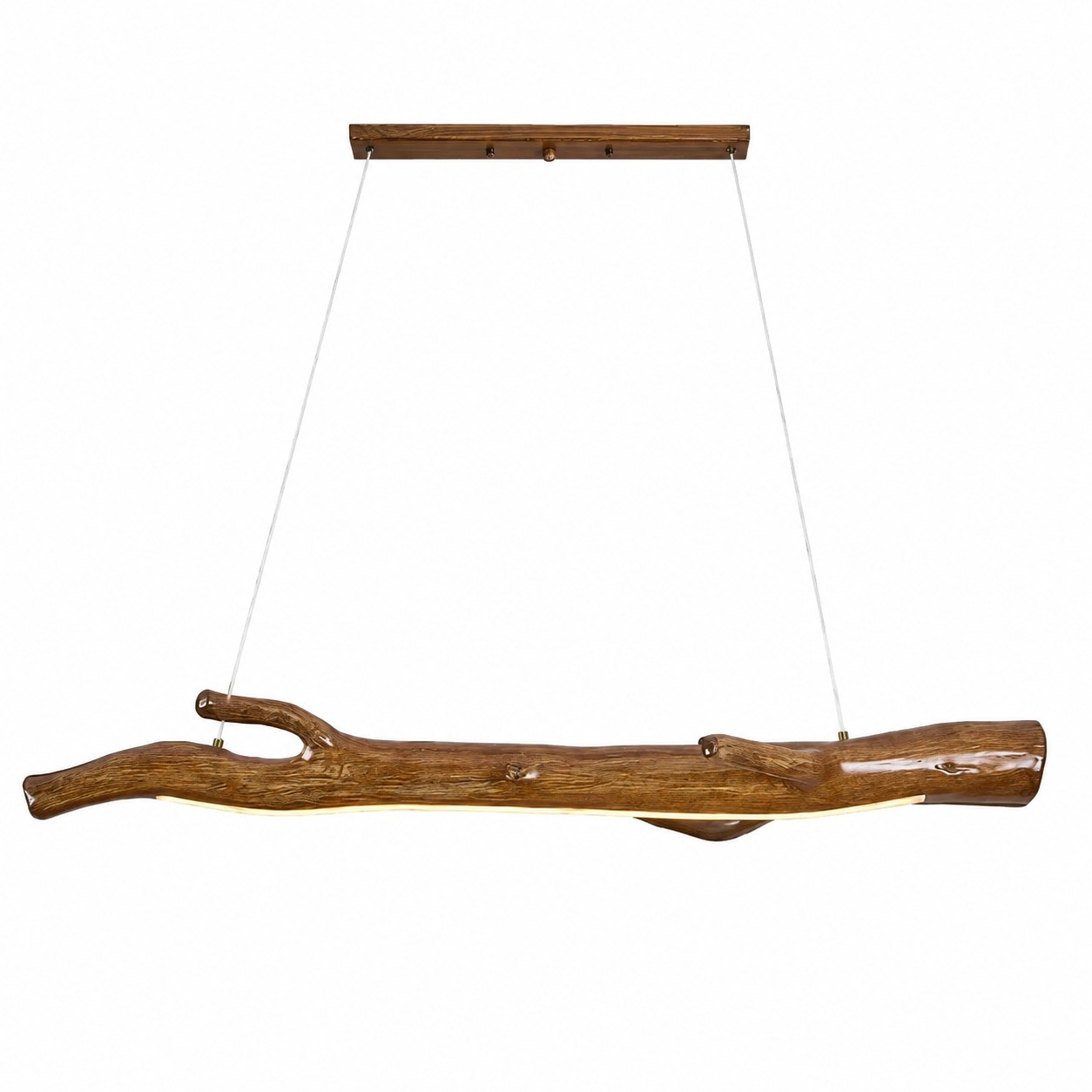 Wood Color Resin Linear Branch Pendant Light