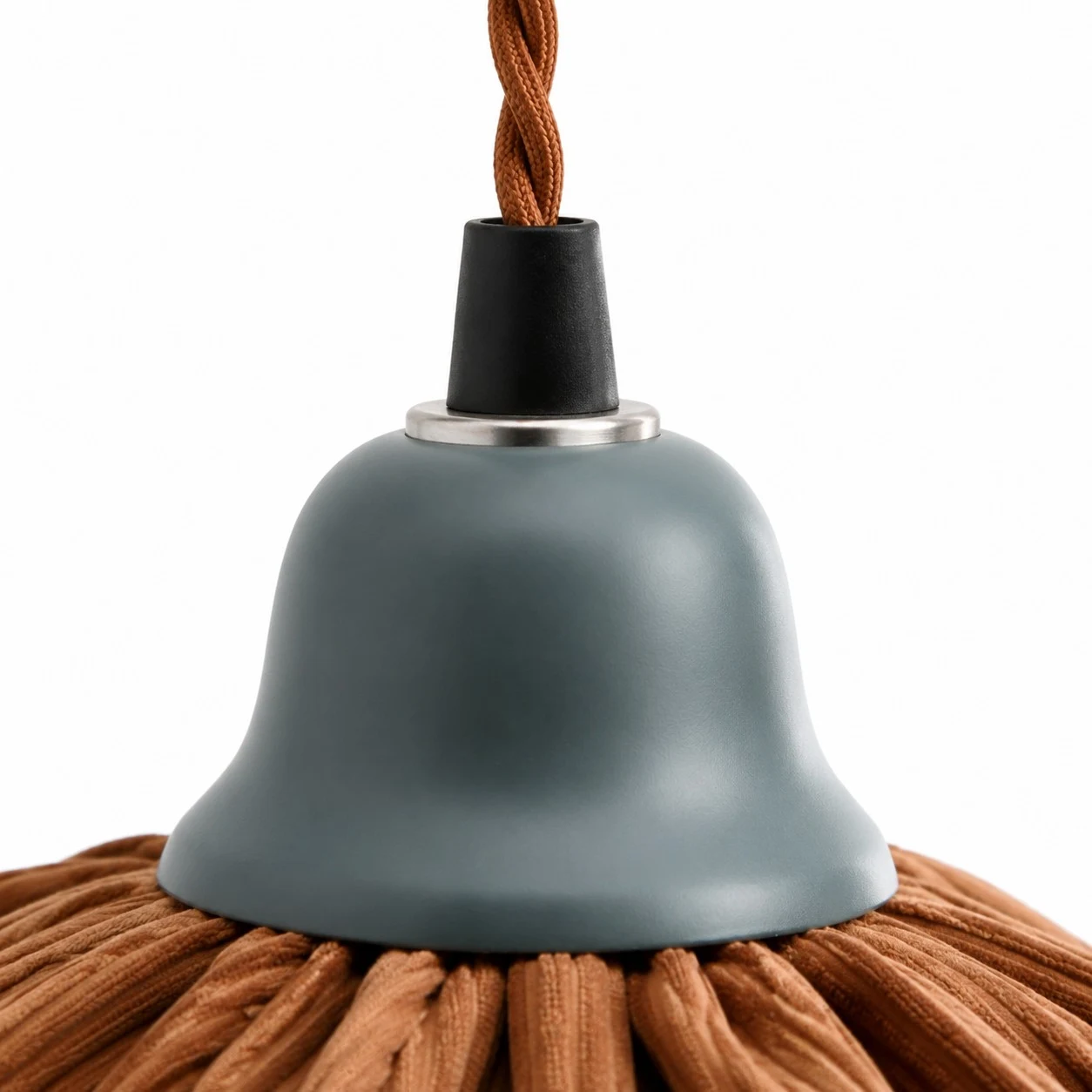 Close-up of a blue ceiling cap finish option