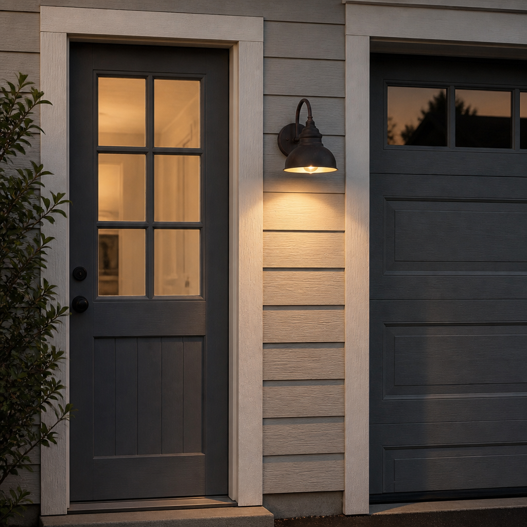 Covered balcony evening with Black finish