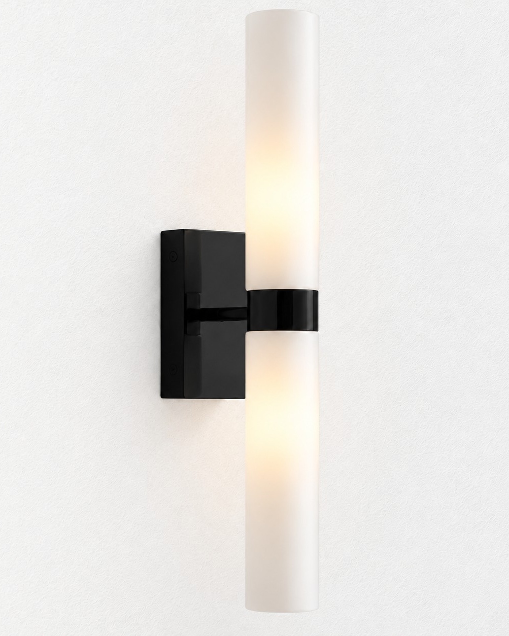 Dani wall sconce in Matt Schwarz with Milchglas shades