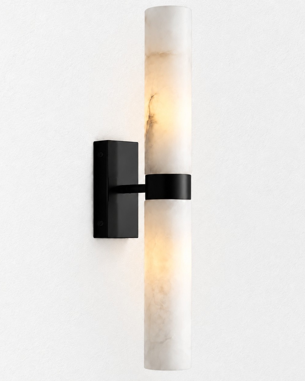Dani wall sconce in Matt Schwarz with Natur-Alabaster shades