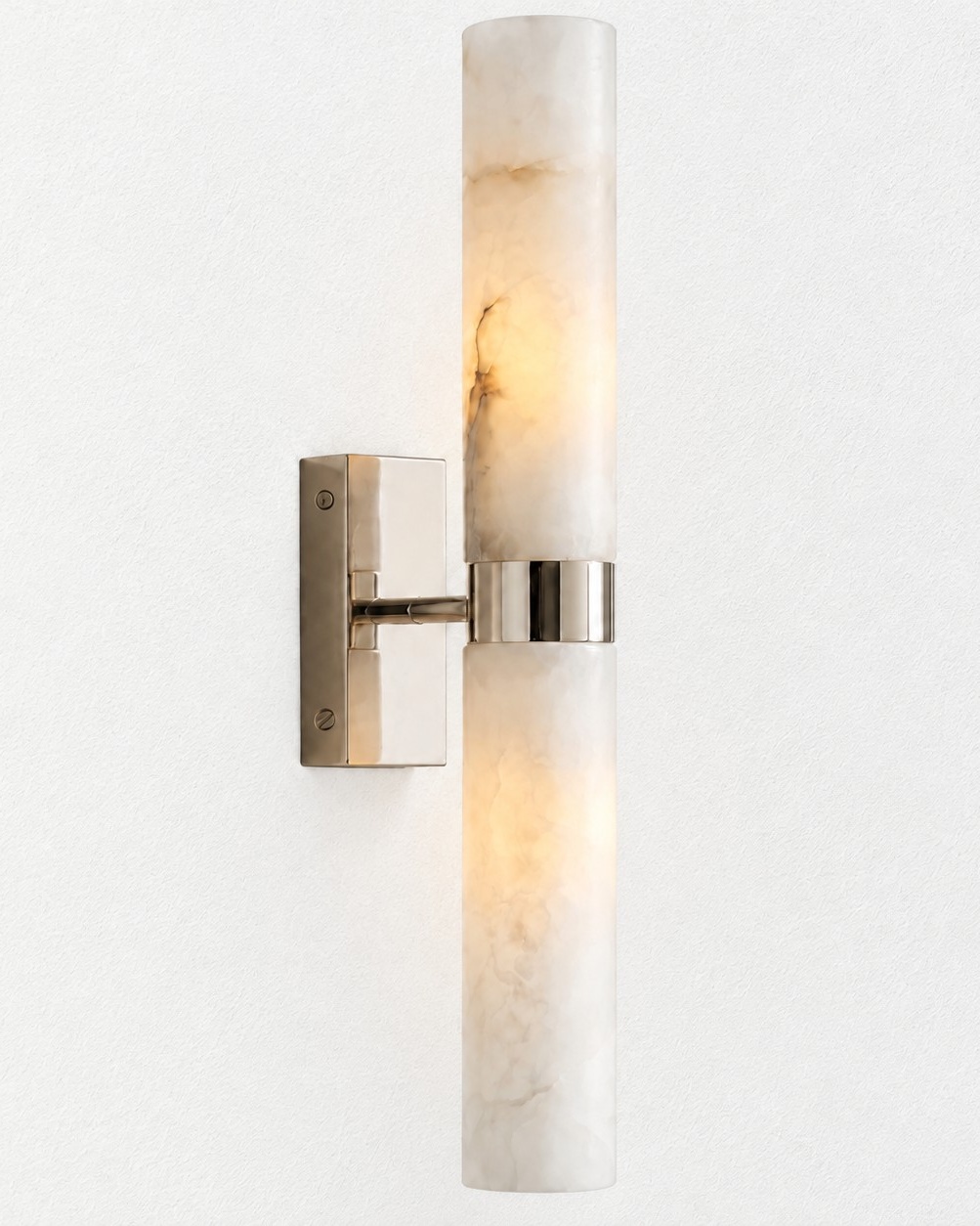 Dani wall sconce in Poliertes Nickel with Natur-Alabaster shades